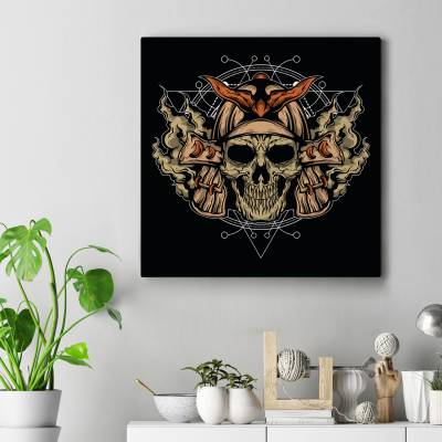 قاب کنواس مربع Dark Skull