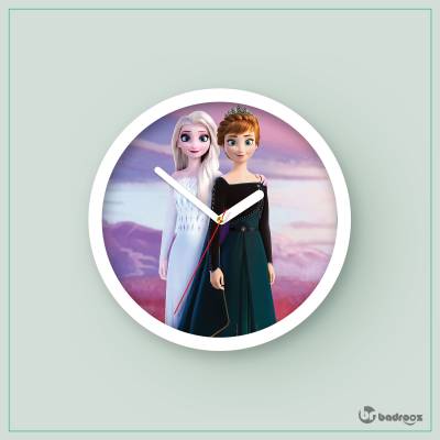 ساعت دیواری  frozen-Anna and Elsa