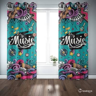 پرده پانچی music doodle art