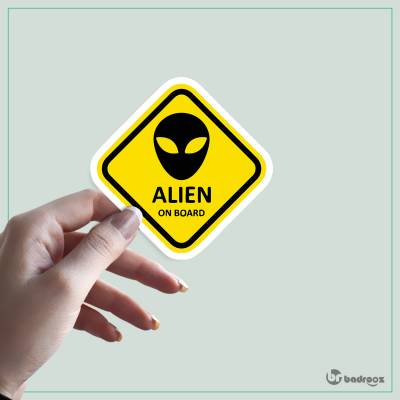 استیکر Alien on board