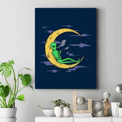 قاب کنواس moon&alien