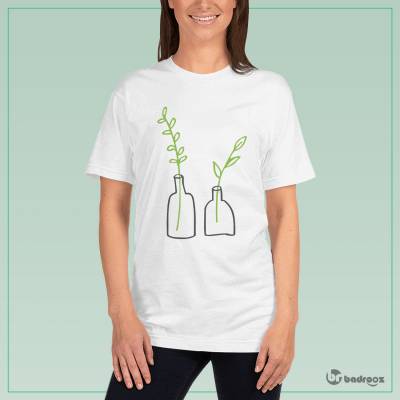 تی شرت زنانه دو گلدان گیاهی