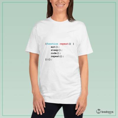 تی شرت زنانه کدنویسی و برنامه نویسی Eat , Sleep , Code , Repeat