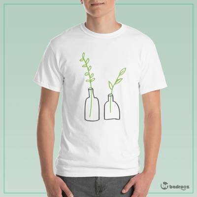 تی شرت مردانه دو گلدان گیاهی