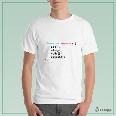 تی شرت مردانه کدنویسی و برنامه نویسی Eat , Sleep , Code , Repeat
