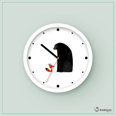 ساعت دیواری  خرس و روباه
