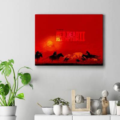 قاب کنواس red dead 2 - Red sunset