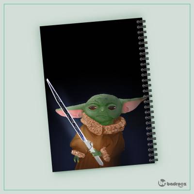 دفتر یادداشت baby yoda with blacksaber