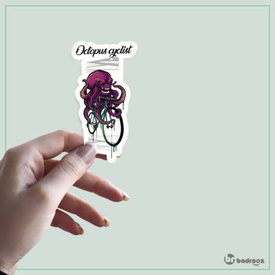 استیکر monster octopus cyclist