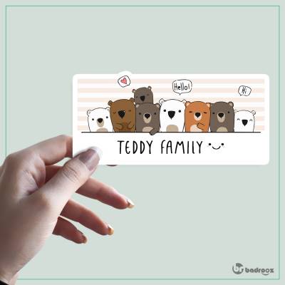 استیکر teddy family-Bear