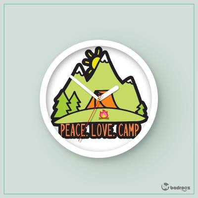 ساعت دیواری  peace . love . camp