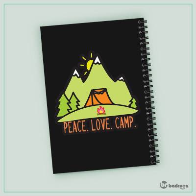 دفتر یادداشت peace . love . camp