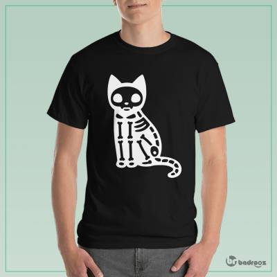 تی شرت مردانه اسکلت گربه