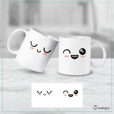 ماگ  kawaii -cute emoji faces
