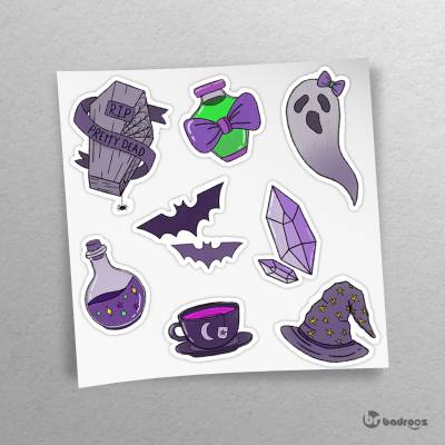 پک استیکر  purple spooky edition