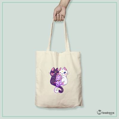 کیف خرید کتان kawaii-گربه دریایی