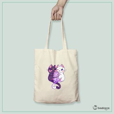 کیف خرید کتان kawaii-گربه دریایی