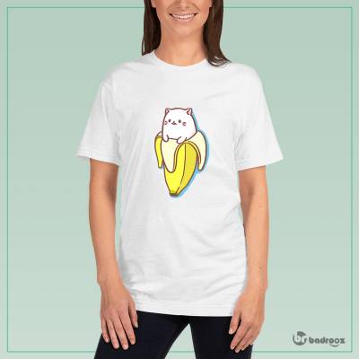 تی شرت زنانه kawaii-گربه موزی