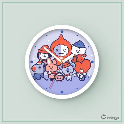 ساعت دیواری  bt21 winter