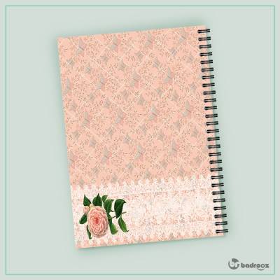 دفتر یادداشت پروانه و گل صورتی