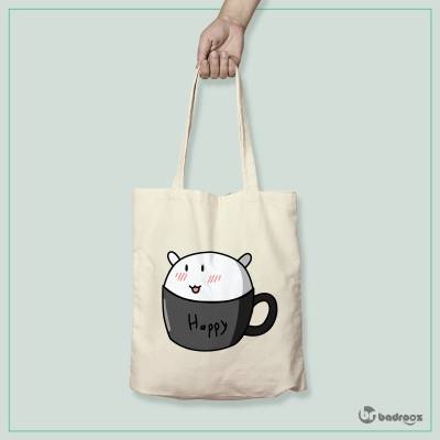 کیف خرید کتان Happy Kitty