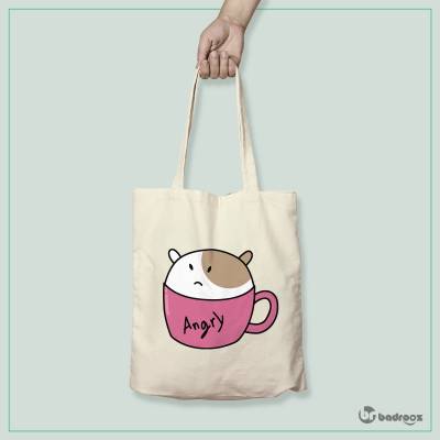 کیف خرید کتان Angry Kitty