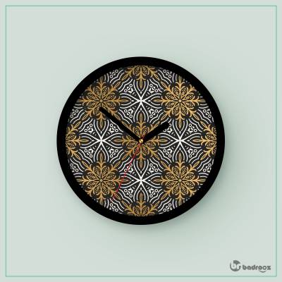 ساعت دیواری  pattern black and gold 