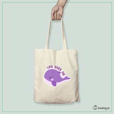 کیف خرید کتان bts purple whale