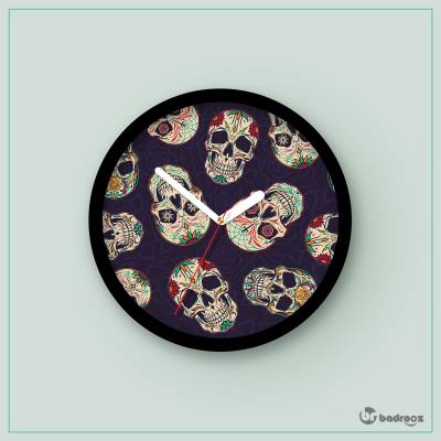 ساعت دیواری  skull purple
