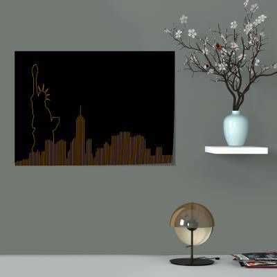 پوستر سیلک Golden NewYork1