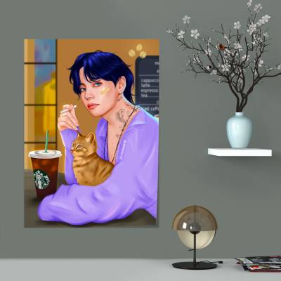 پوستر سیلک coffee aesthetic BTS V