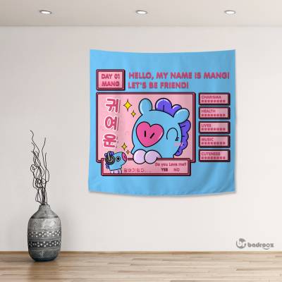 بک دراپ مربع BT21- Mang Video Game