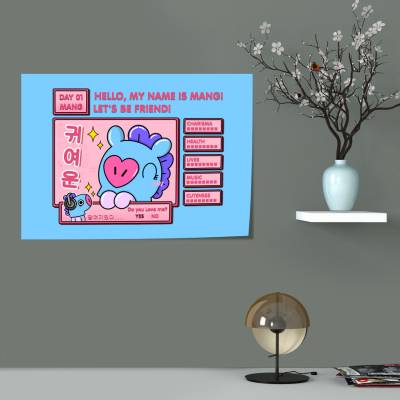 پوستر سیلک BT21- Mang Video Game