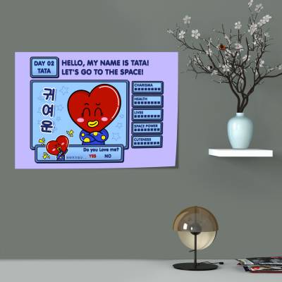 پوستر سیلک BT21- Tata Video Game