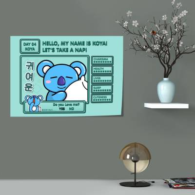 پوستر سیلک BT21- Koya Video Game