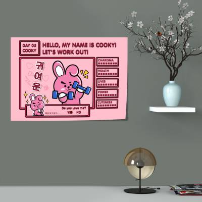 پوستر سیلک BT21-Cooky video Game 