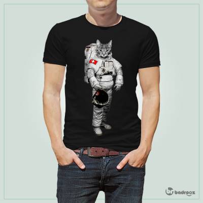 تی شرت اسپرت گربه فضانورد