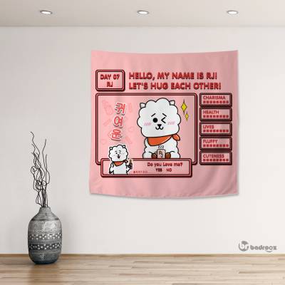 بک دراپ مربع BT21- RJ Video Game