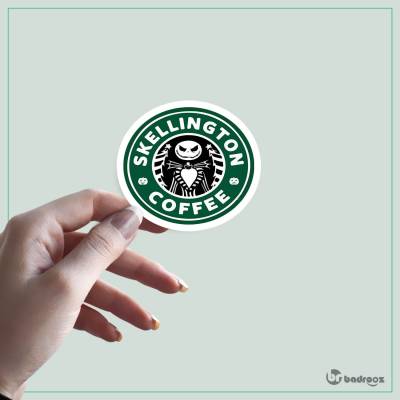 استیکر skeleten coffee