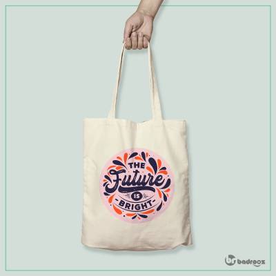 کیف خرید کتان Typography 16