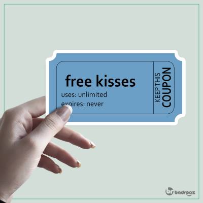 استیکر FREE KISSES COUPON