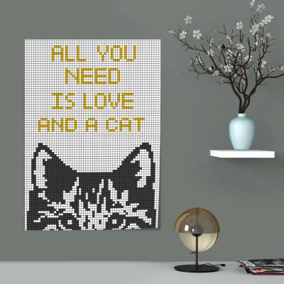 پوستر سیلک all you need is a cat