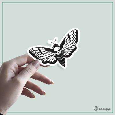 استیکر skull moth butterfly design 2