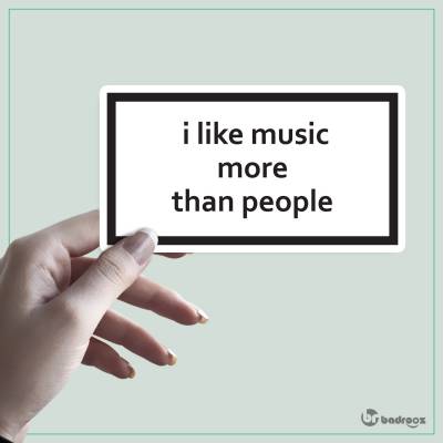 استیکر i like music more than people
