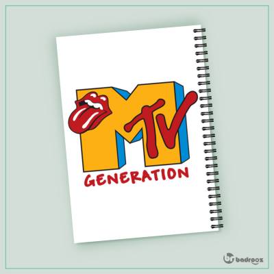 دفتر یادداشت لوگو کانال موزیک MTV و گروه رولینگ استونز 