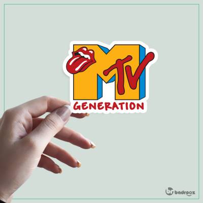 استیکر لوگو کانال موزیک MTV و گروه رولینگ استونز 