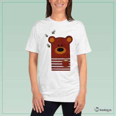 تی شرت زنانه خرس قهوه ی