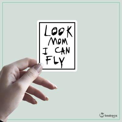 استیکر look mom i can fly