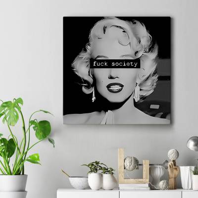 تابلو کنواس مربع marilyn monroe fuck society