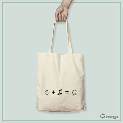 کیف خرید کتان i love music